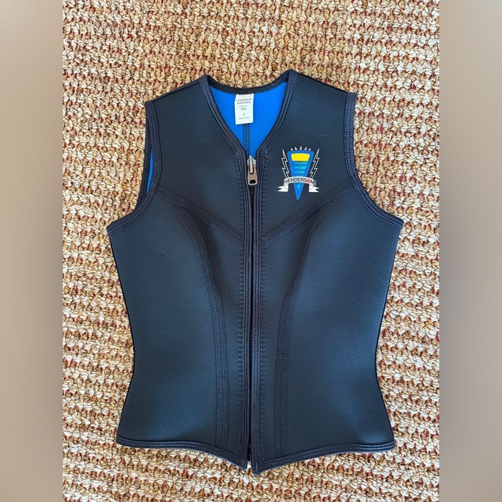 Henderson Aquatic Women’s Size 8 Wet Suit Neoprene Black Zip-Up Vest.
